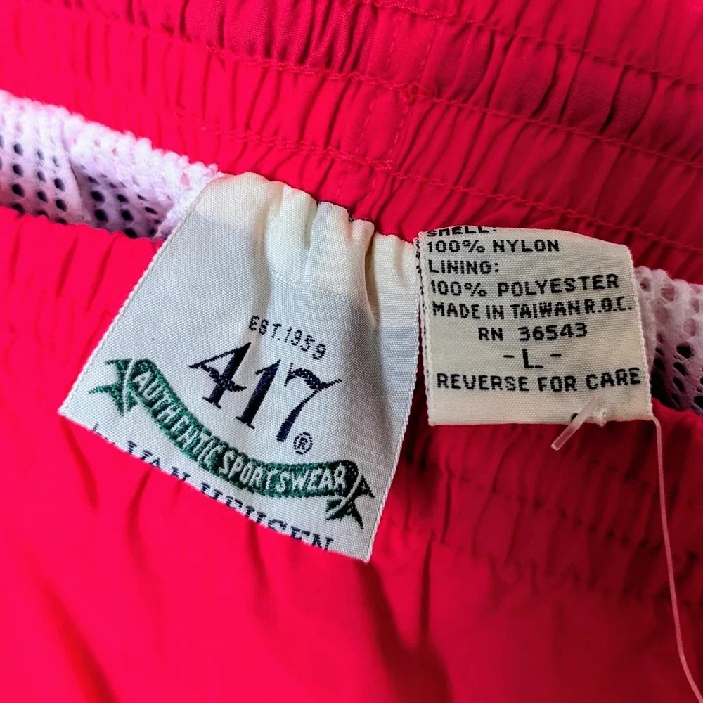 VTG 417 Van Heusen Sportswear Neon Colorblock 80s Large Swim Trunks Shorts NWT
